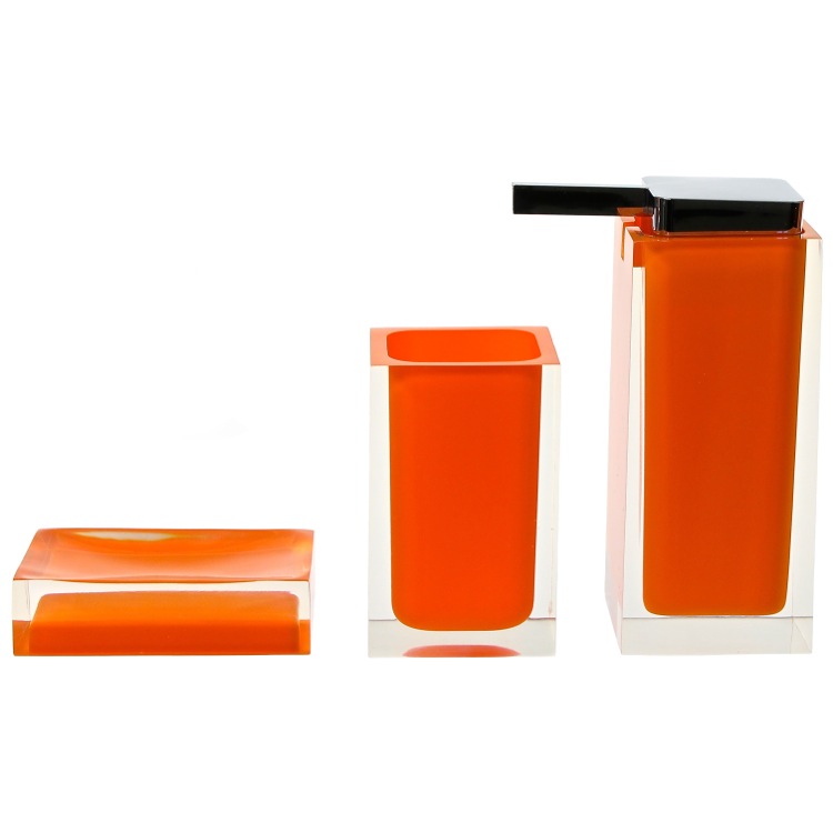 Gedy RA580-67 Orange 3 Pc. Accessory Set Made With Thermoplastic Resins